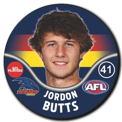 2019 AFL Adelaide Crows Player Badge - BUTTS, Jordon