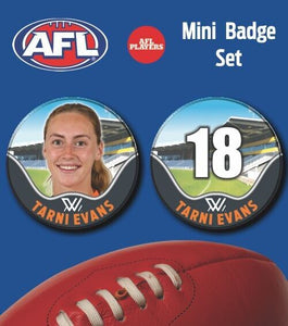 2021 AFLW GWS Mini Player Badge Set - EVANS, Tarni