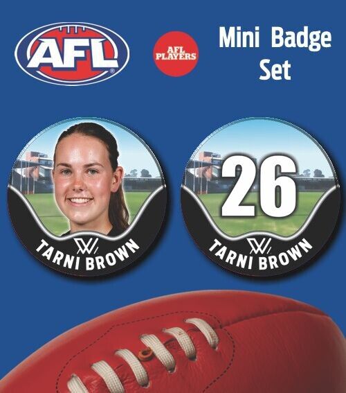 2021 AFLW Collingwood Mini Player Badge Set - BROWN, Tarni