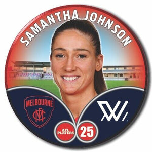 2023 AFLW S7 Melbourne Player Badge - JOHNSON, Samantha