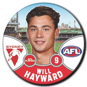 2021 AFL Sydney Swans Player Badge - HAYWARD, Will