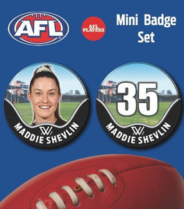 2021 AFLW Collingwood Mini Player Badge Set - SHEVLIN, Maddie
