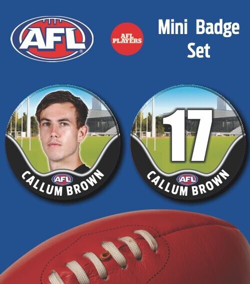 2021 AFL Collingwood Mini Player Badge Set - BROWN, Callum