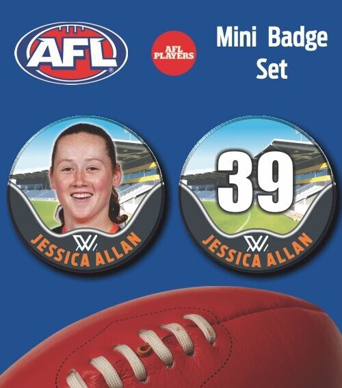 2021 AFLW GWS Mini Player Badge Set - ALLAN, Jessica