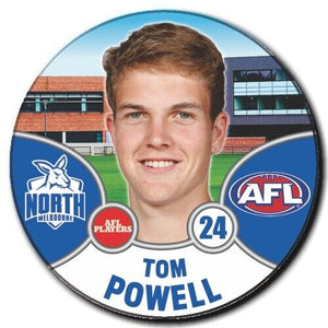 2021 AFL North Melbourne Player Badge - POWELL, Tom
