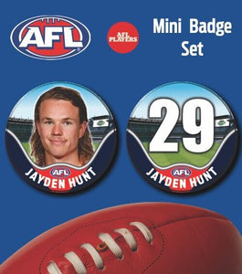 2021 AFL Melbourne Mini Player Badge Set - HUNT, Jayden