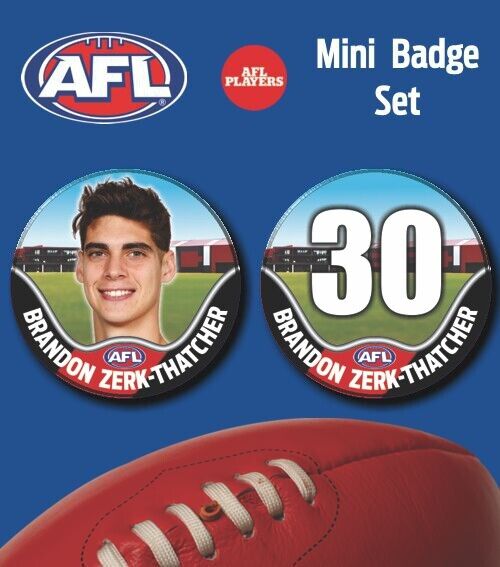 2021 AFL Essendon Mini Player Badge Set - ZERK-THATCHER, Brandon