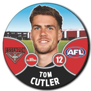 2021 AFL Essendon Bombers Player Badge - CUTLER, Tom