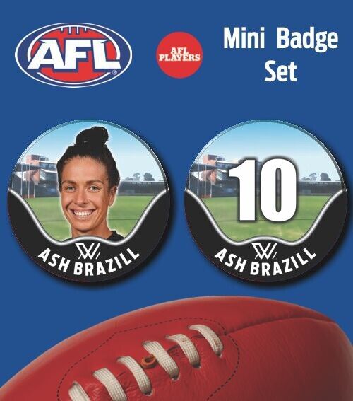 2021 AFLW Collingwood Mini Player Badge Set - BRAZILL, Ash