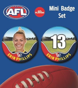 2021 AFLW Adelaide Mini Player Badge Set - PHILLIPS, Erin