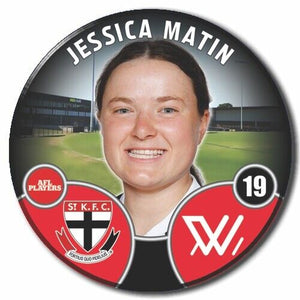 2022 AFLW St Kilda Player Badge - MATIN, Jessica