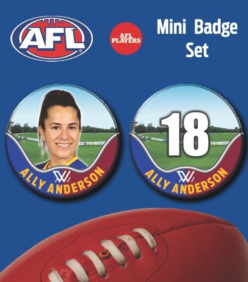 2021 AFLW Brisbane Mini Player Badge Set - ANDERSON, Ally