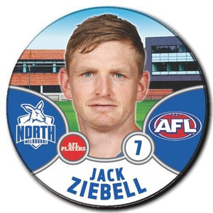 2021 AFL North Melbourne Player Badge - ZIEBELL, Jack