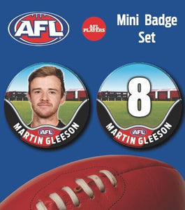 2021 AFL Essendon Mini Player Badge Set - GLEESON, Martin