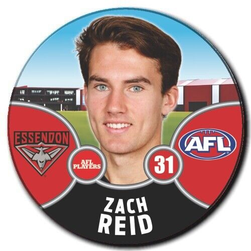 2021 AFL Essendon Bombers Player Badge - REID, Zach