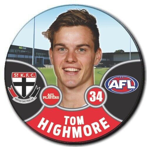 2021 AFL St Kilda Player Badge - HIGHMORE, Tom