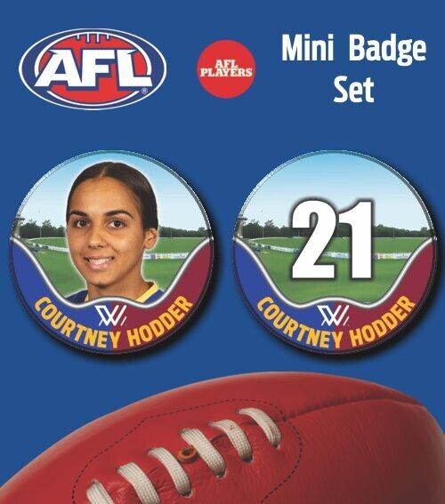 2021 AFLW Brisbane Mini Player Badge Set - HODDER, Courtney