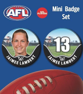 2021 AFLW Collingwood Mini Player Badge Set - LAMBERT, Jaimee