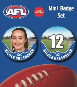 2021 AFLW Nth Melbourne Mini Player Badge Set - BRESNEHAN, Nicole