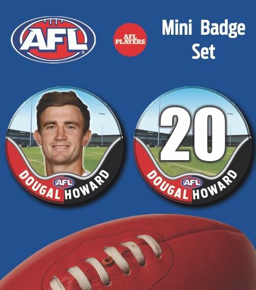 2021 AFL St Kilda Mini Player Badge Set - HOWARD, Dougal