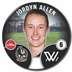 2022 AFLW Collingwood Player Badge - ALLEN, Jordyn
