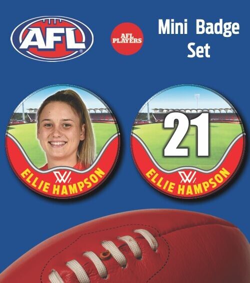 2021 AFLW Gold Coast Suns Mini Player Badge Set - HAMPSON, Ellie