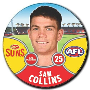 2021 AFL Gold Coast Player Badge - COLLINS, Sam