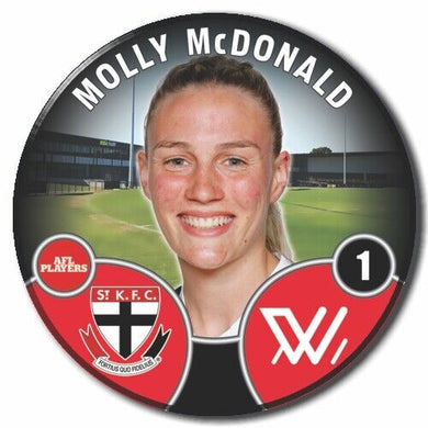 2022 AFLW St Kilda Player Badge - McDONALD, Molly