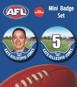 2021 AFLW Nth Melbourne Mini Player Badge Set - GILLESPIE-JONES, Kate