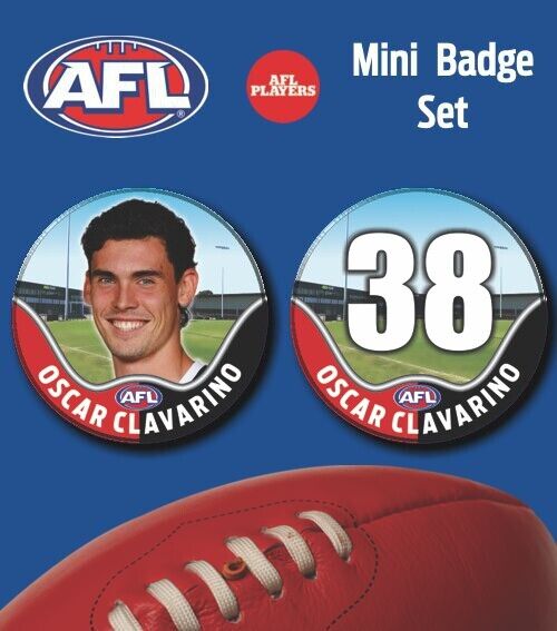 2021 AFL St Kilda Mini Player Badge Set - CLAVARINO, Oscar