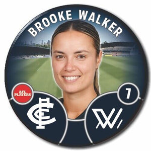 2022 AFLW Carlton Player Badge - WALKER, Brooke