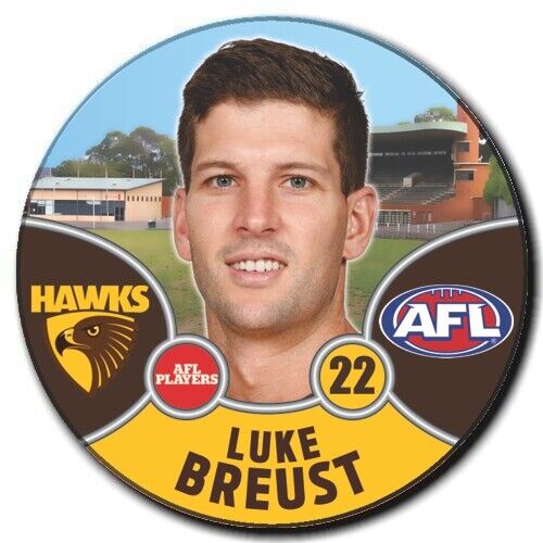 2021 AFL Hawthorn Player Badge - BREUST, Luke