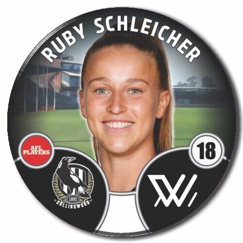 2022 AFLW Collingwood Player Badge - SCHLEICHER, Ruby