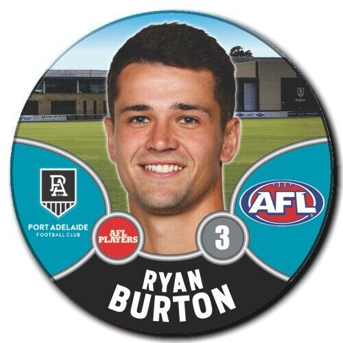 2021 AFL Port Adelaide Player Badge - BURTON, Ryan