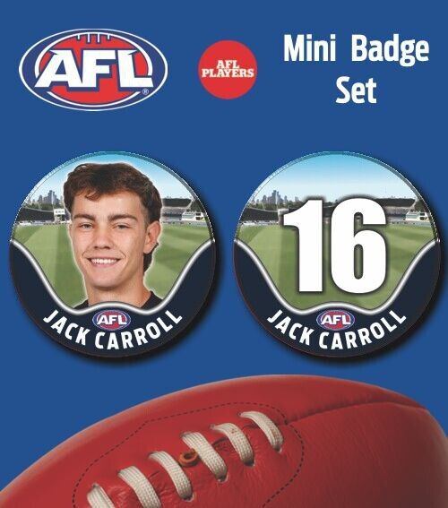 2021 AFL Carlton Mini Player Badge Set - CARROLL, Jack
