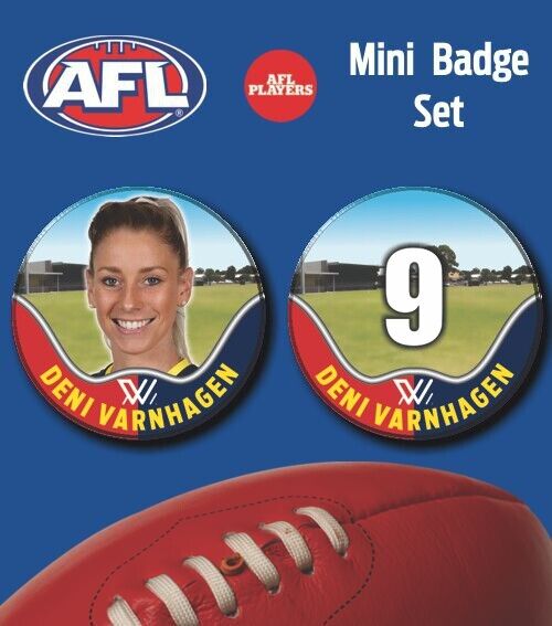 2021 AFLW Adelaide Mini Player Badge Set - VARNHAGEN, Deni