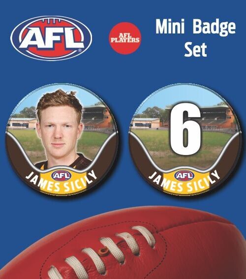 2021 AFL Hawthorn Mini Player Badge Set - SICILY, James