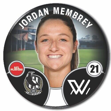 2022 AFLW Collingwood Player Badge - MEMBREY, Jordan