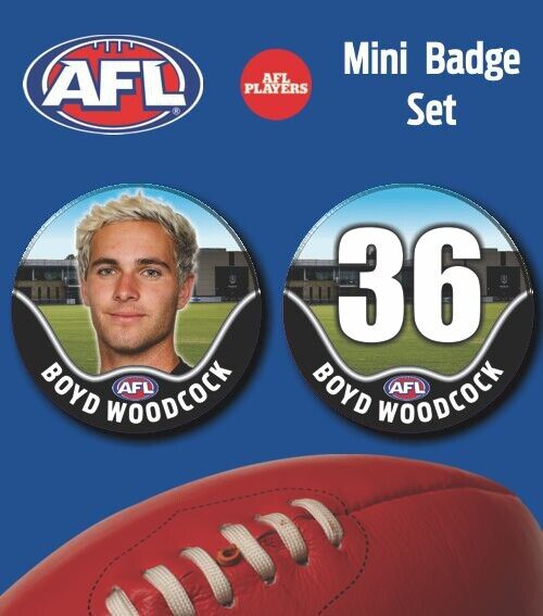 2021 AFL Port Adelaide Mini Player Badge Set - WOODCOCK, Boyd