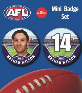 2021 AFL Fremantle Mini Player Badge Set - WILSON, Nathan