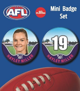 2021 AFLW Fremantle Mini Player Badge Set - MILLER, Hayley