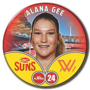 2023 AFLW S7 Gold Coast Suns Player Badge - GEE, Alana