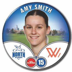 2023 AFLW S7 Nth Melbourne Player Badge - SMITH, Amy