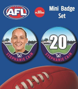 2021 AFLW Fremantle Mini Player Badge Set - CAIN, Stephanie