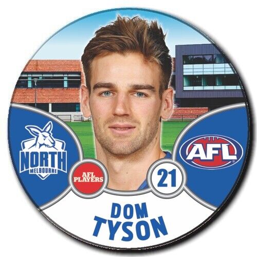 2021 AFL North Melbourne Player Badge - TYSON, Dom