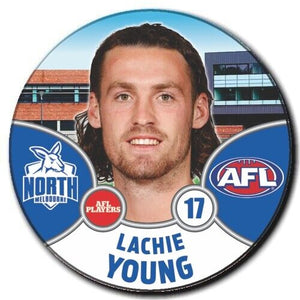 2021 AFL North Melbourne Player Badge - YOUNG, Lachie