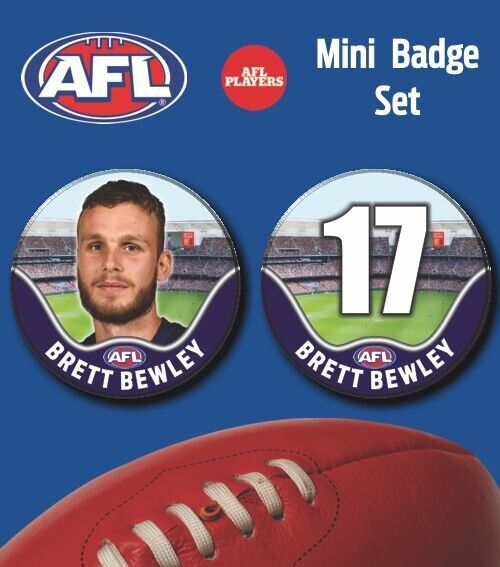 2021 AFL Fremantle Mini Player Badge Set - BEWLEY, Brett