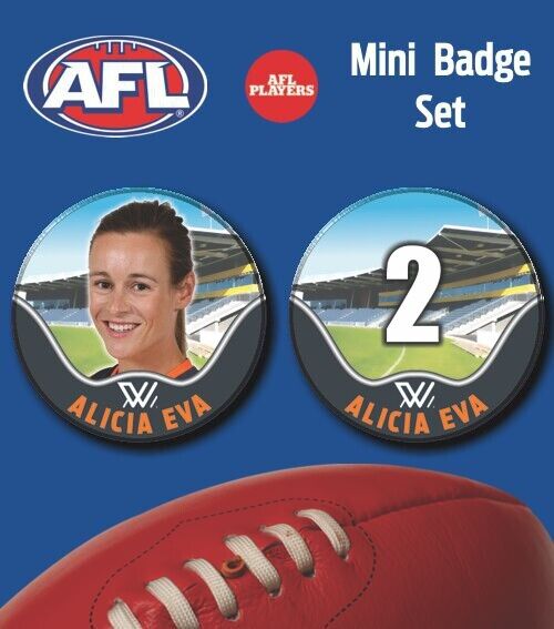 2021 AFLW GWS Mini Player Badge Set - EVA, Alicia