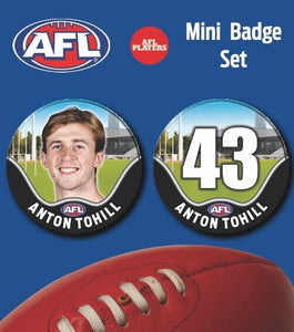 2021 AFL Collingwood Mini Player Badge Set - TOHILL, Anton