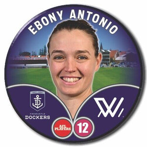 2023 AFLW S7 Fremantle Player Badge - ANTONIO, Ebony